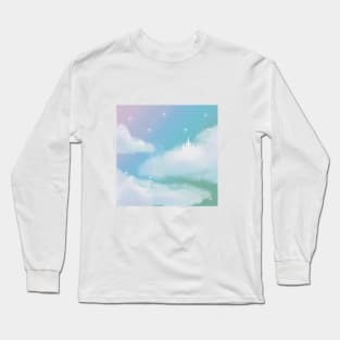 Beautiful Blue Sky Castle Long Sleeve T-Shirt